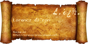 Lorencz Áron névjegykártya