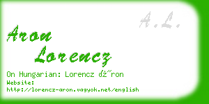 aron lorencz business card